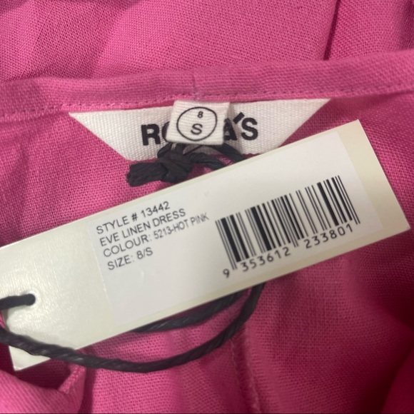 Rolla’s Eve Linen Dress In Magenta/Hot Pink - Picture 14 of 15